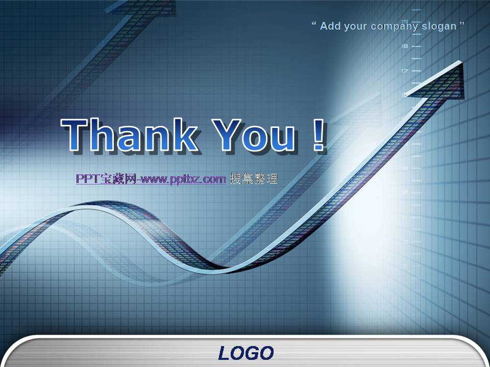 PPT商业商务模板 向上箭头立体网格背景经典蓝色商务PPT模板